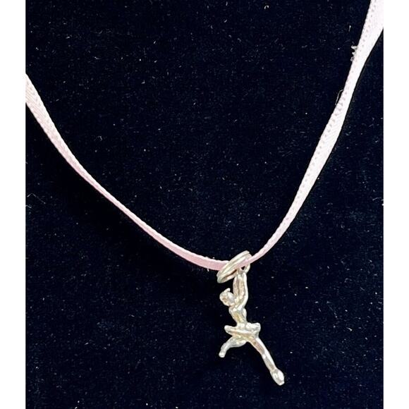 Vintage Ballerina Ballet Sterling Silver Dancer Girl Charm Pendant Charm- 1.1g - Picture 1 of 7